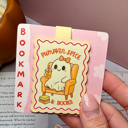 Pumpkin Spice Ghostie Magnetic Bookmark βπ»