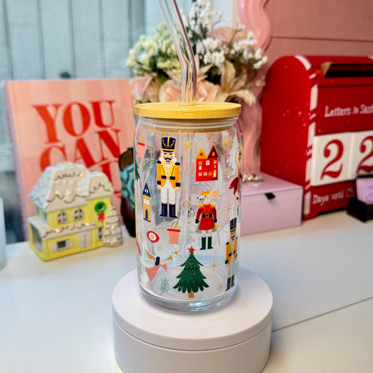 Nutcracker Christmas Ballet Glass Cup