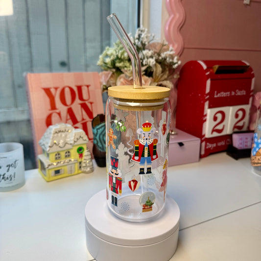 Winter Nutcracker Parade Glass Cup