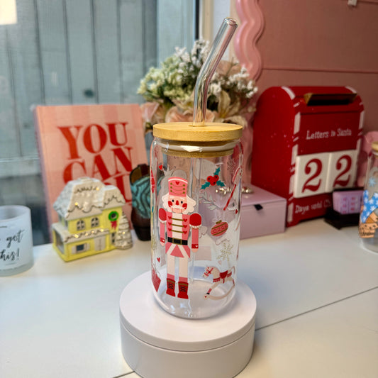 Pink Nutcracker Dream Glass Cup