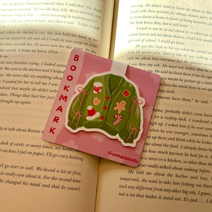 Cozy Christmas Sweater Magnetic Bookmark