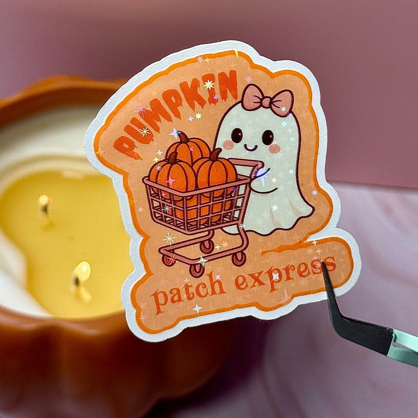 Pumpkin Ghost Express Sticker🎃👻
