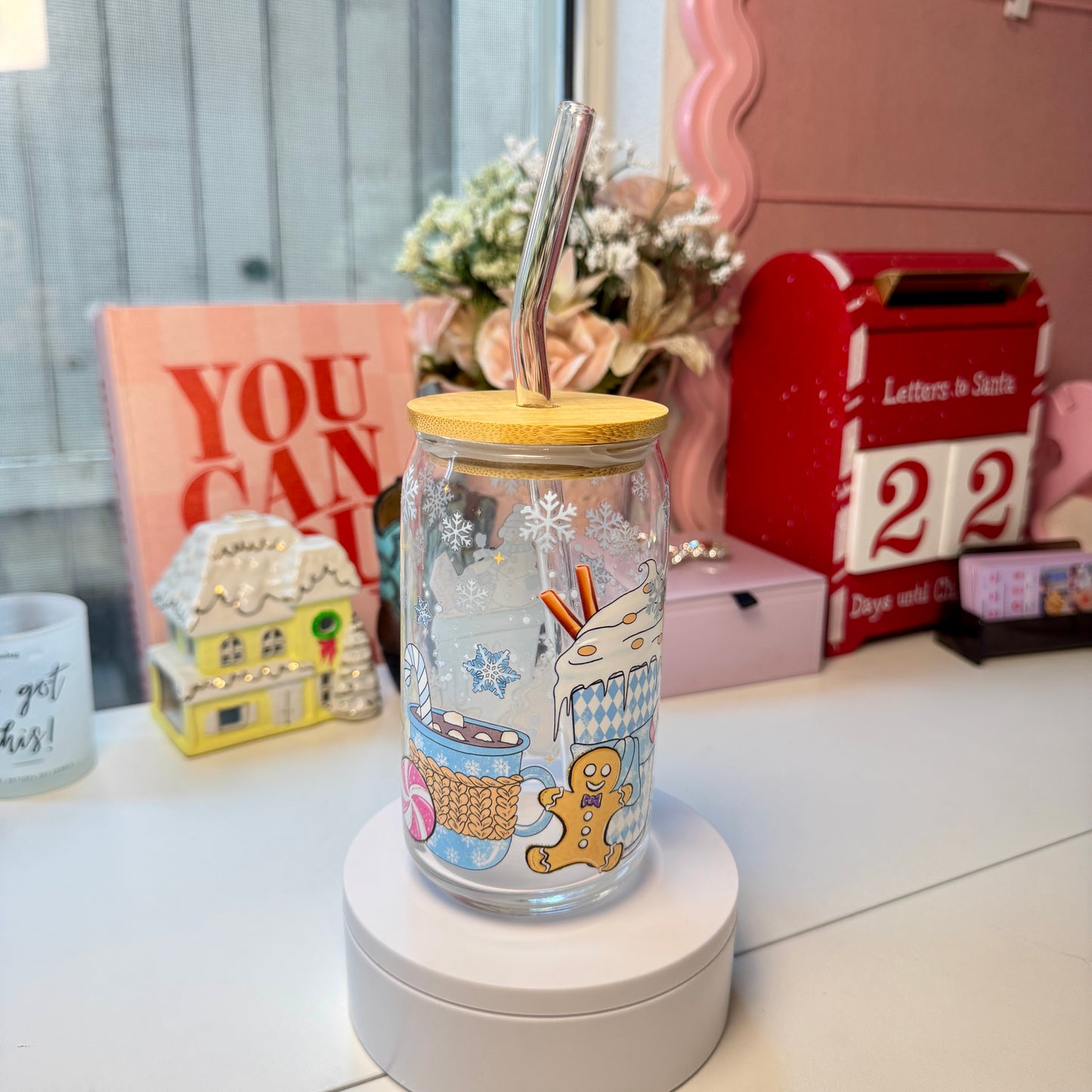 Gingerbread Winter Treats Glass Cup