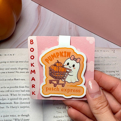 Pumpkin Ghost Express Magnetic Bookmark 🎃👻