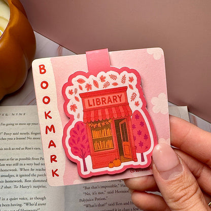 Little Pink Library Magnetic Bookmark 🏠💕