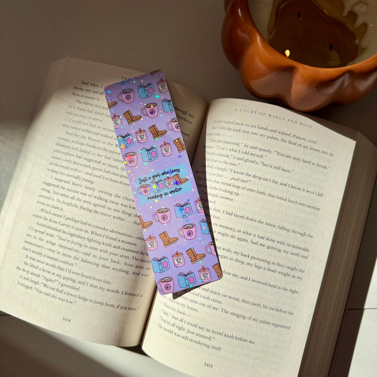 Reading in Winter Bookmark