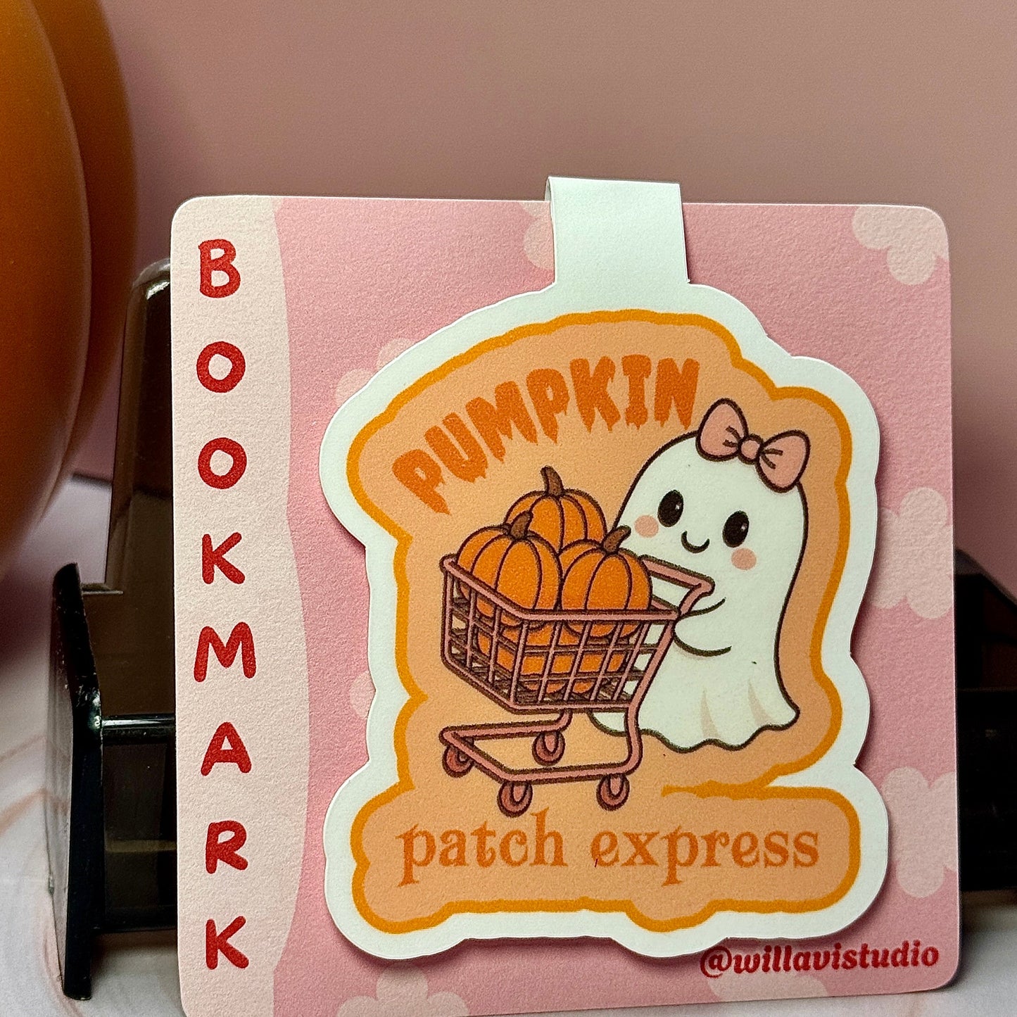 Pumpkin Ghost Express Magnetic Bookmark 🎃👻