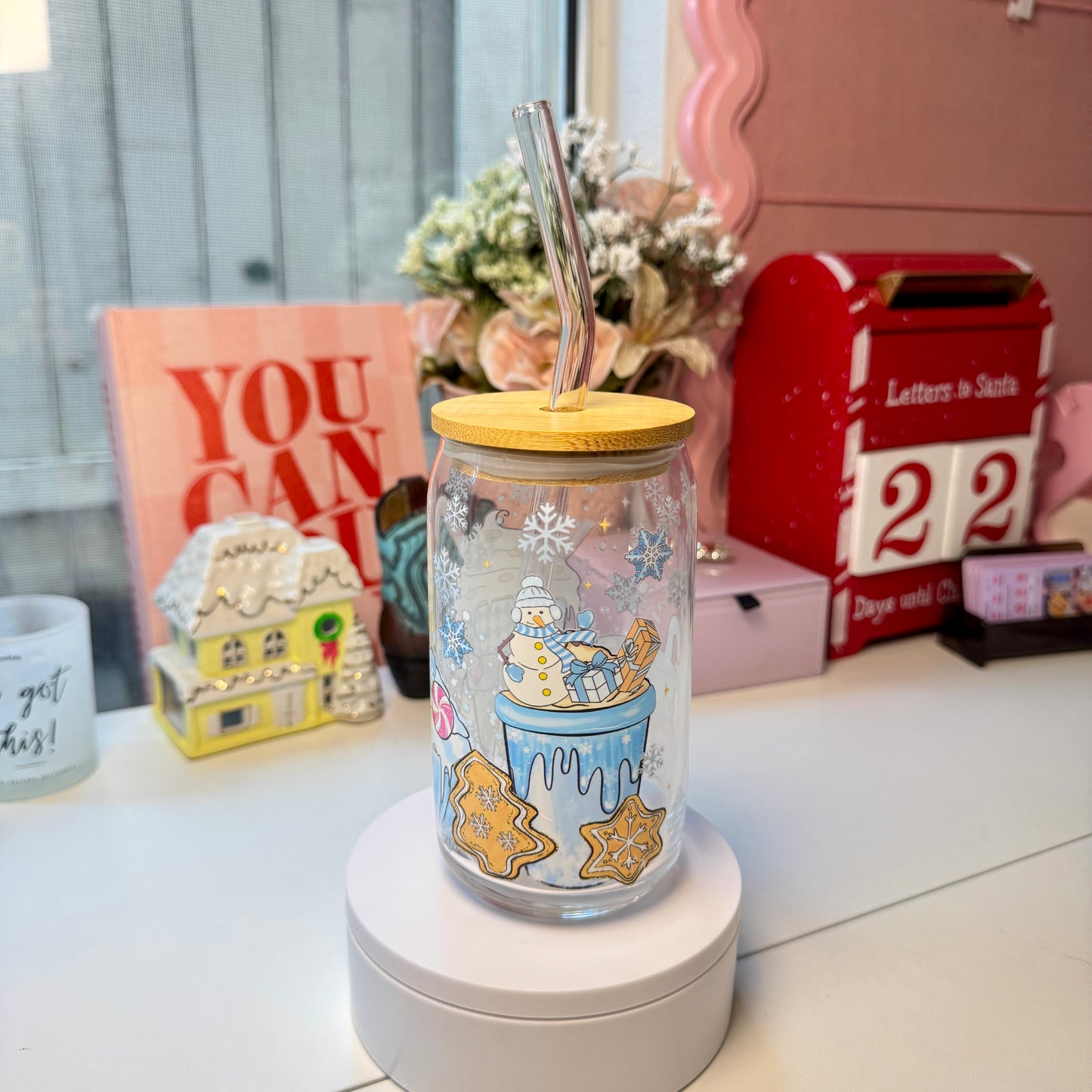 Gingerbread Winter Treats Glass Cup