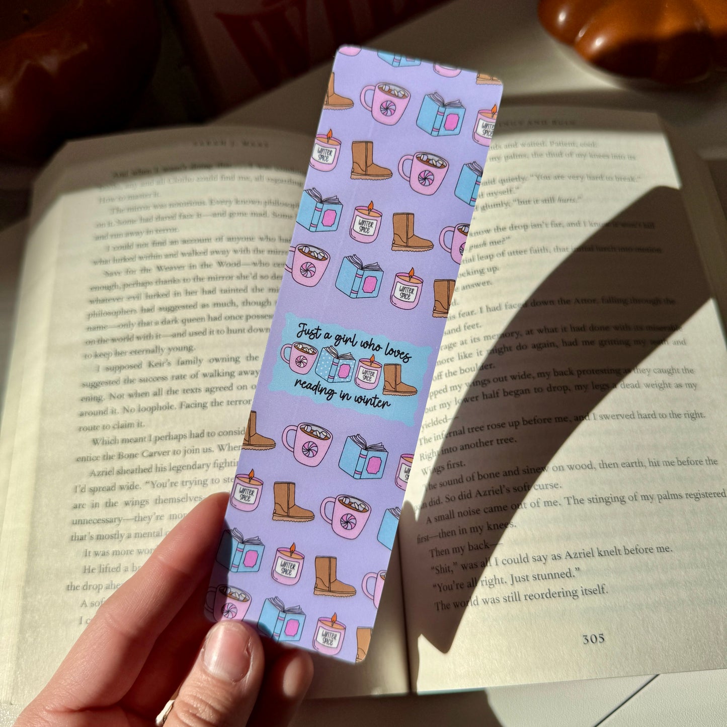 Reading in Winter Bookmark