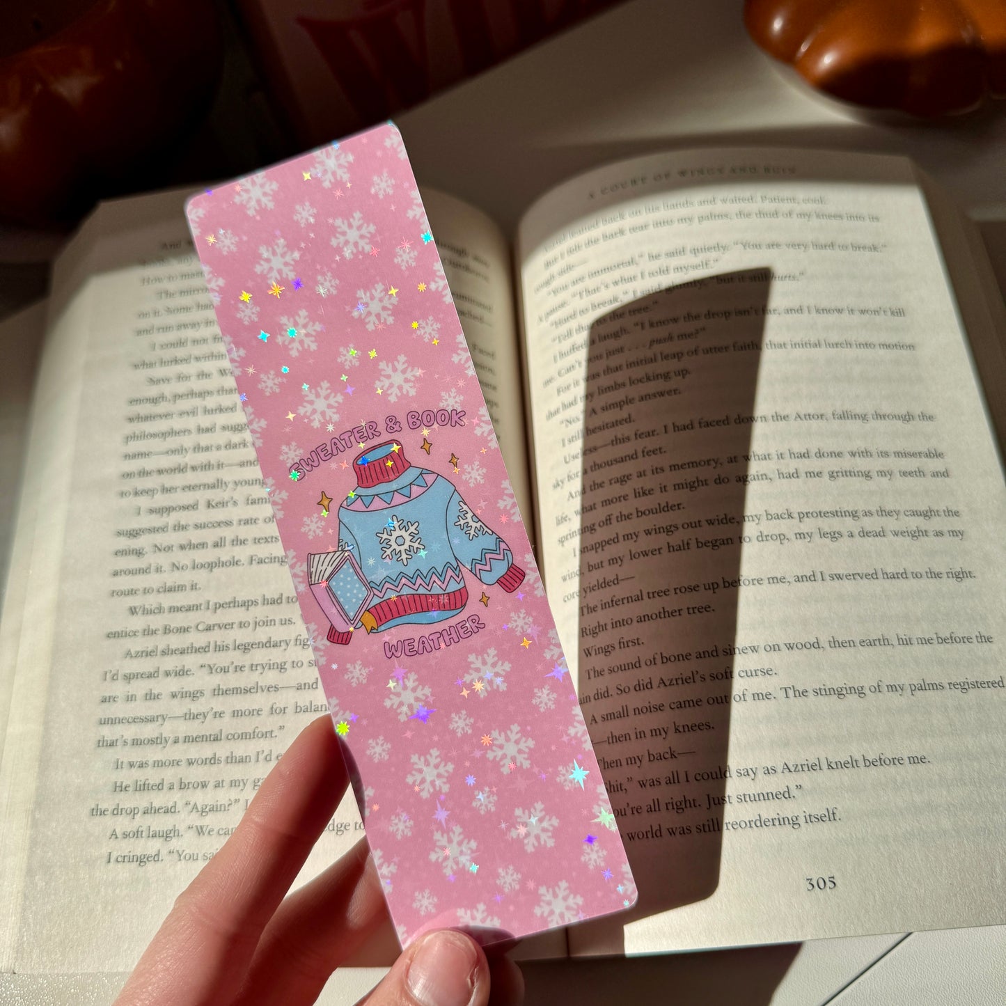 Sweater & Book Weather Bookmark