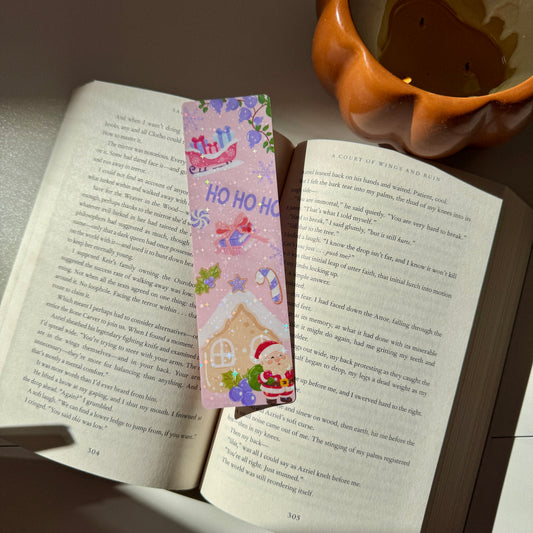Santa’s Sleigh Bookmark (Pink “Ho Ho Ho”)