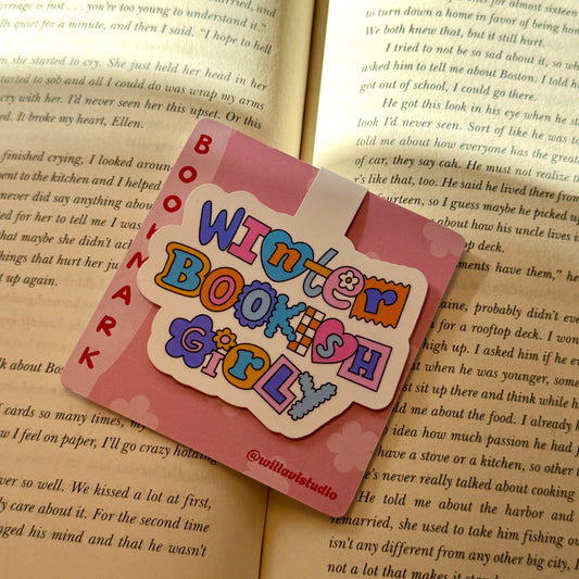 Winter Bookish Girly Magnetic Bookmark