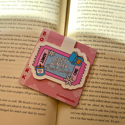 Cozy Winter Book Club Magnetic Bookmark