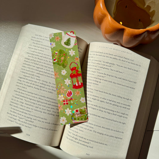 Cozy Green Christmas Bookmark