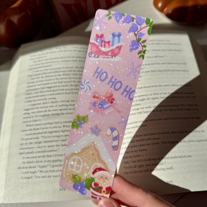 Santa’s Sleigh Bookmark (Pink “Ho Ho Ho”)