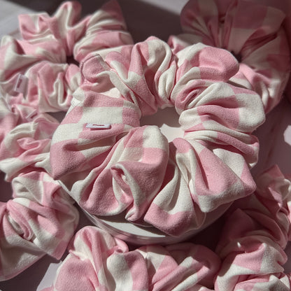 Pink Gingham Check Scrunchie 🎀✨