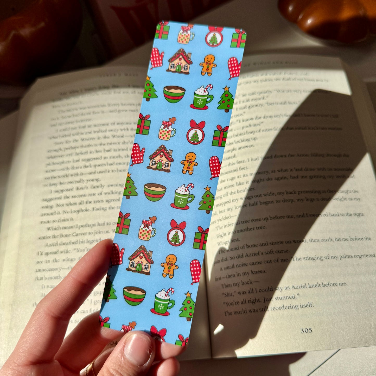 Blue Christmas Bookmark