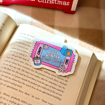 Cozy Winter Book Club Magnetic Bookmark