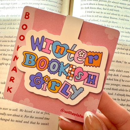 Winter Bookish Girly Magnetic Bookmark