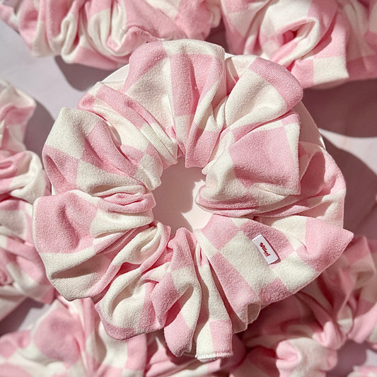 Pink Gingham Check Scrunchie 🎀✨