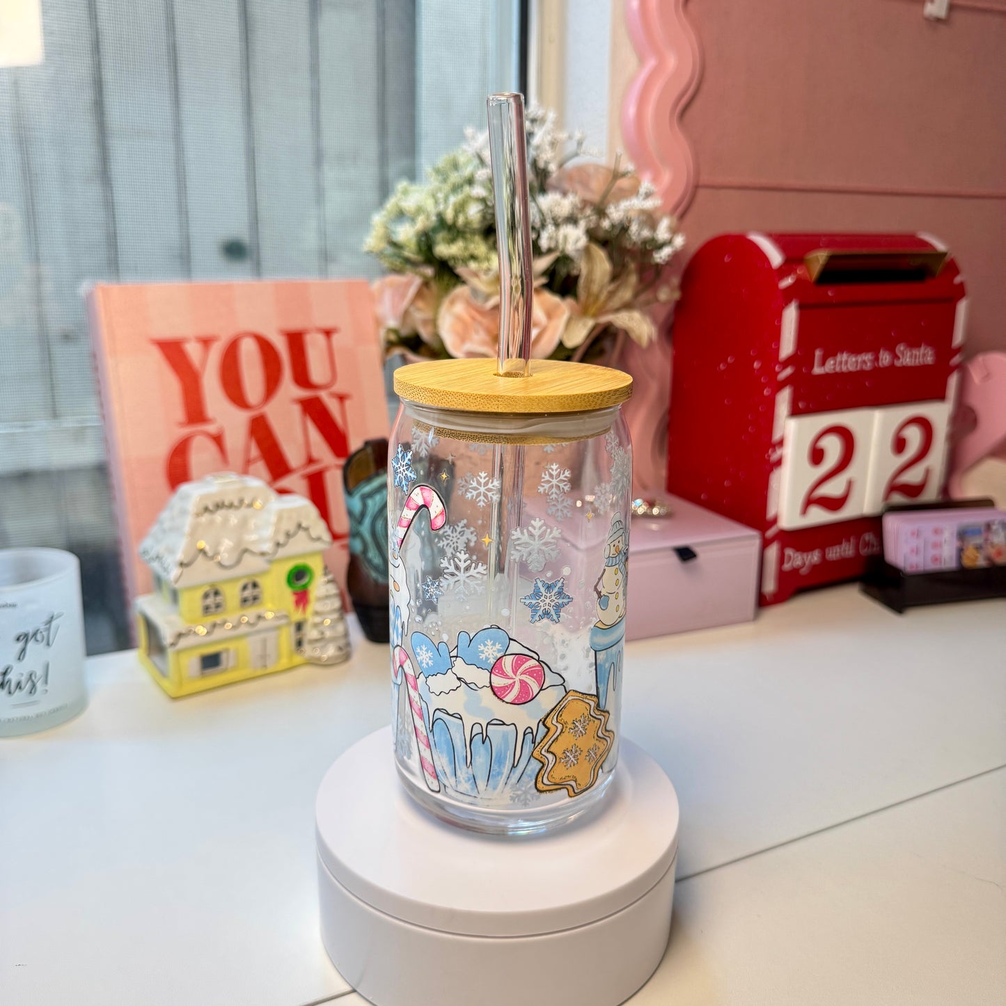 Gingerbread Winter Treats Glass Cup