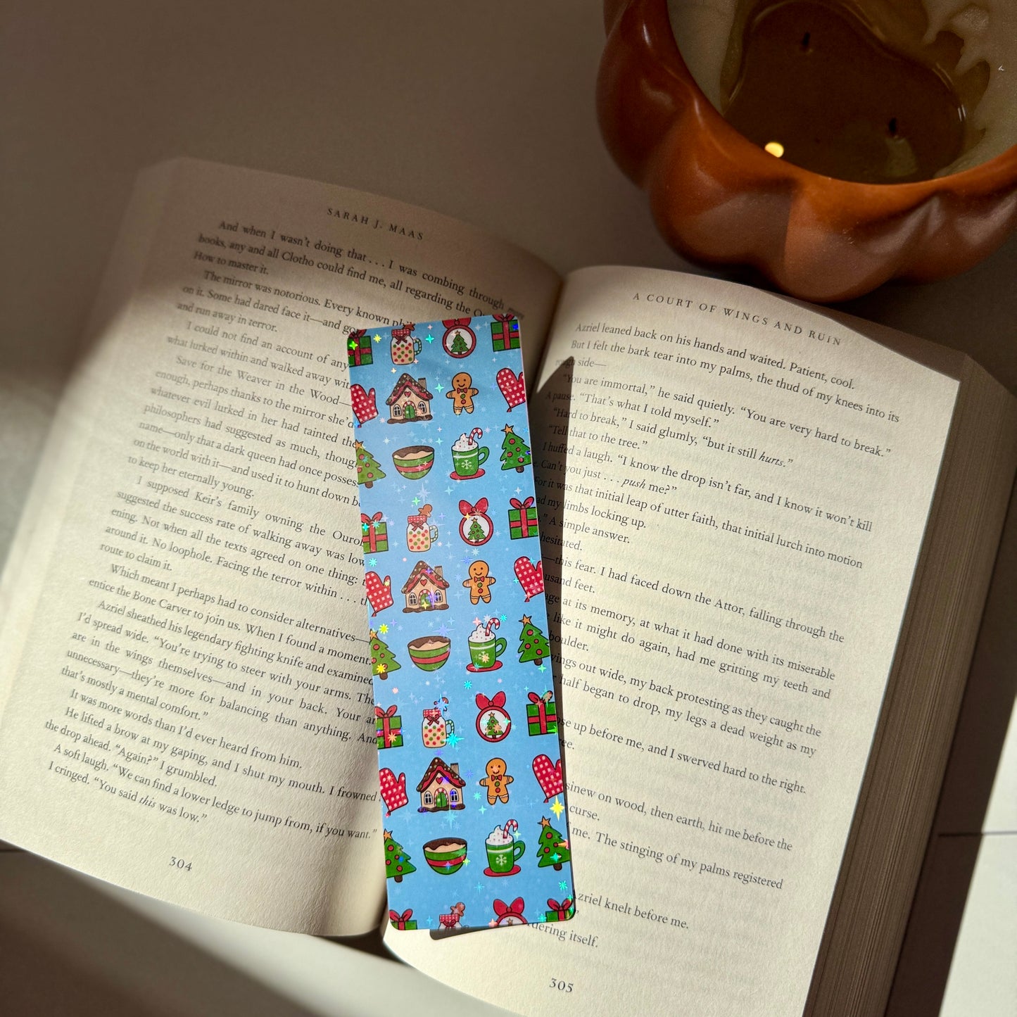Blue Christmas Bookmark