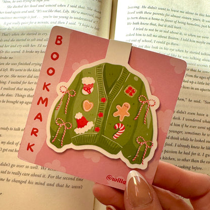 Cozy Christmas Sweater Magnetic Bookmark