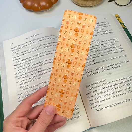 Cozy Autumn Vibes Bookmark 🍂☕🧡