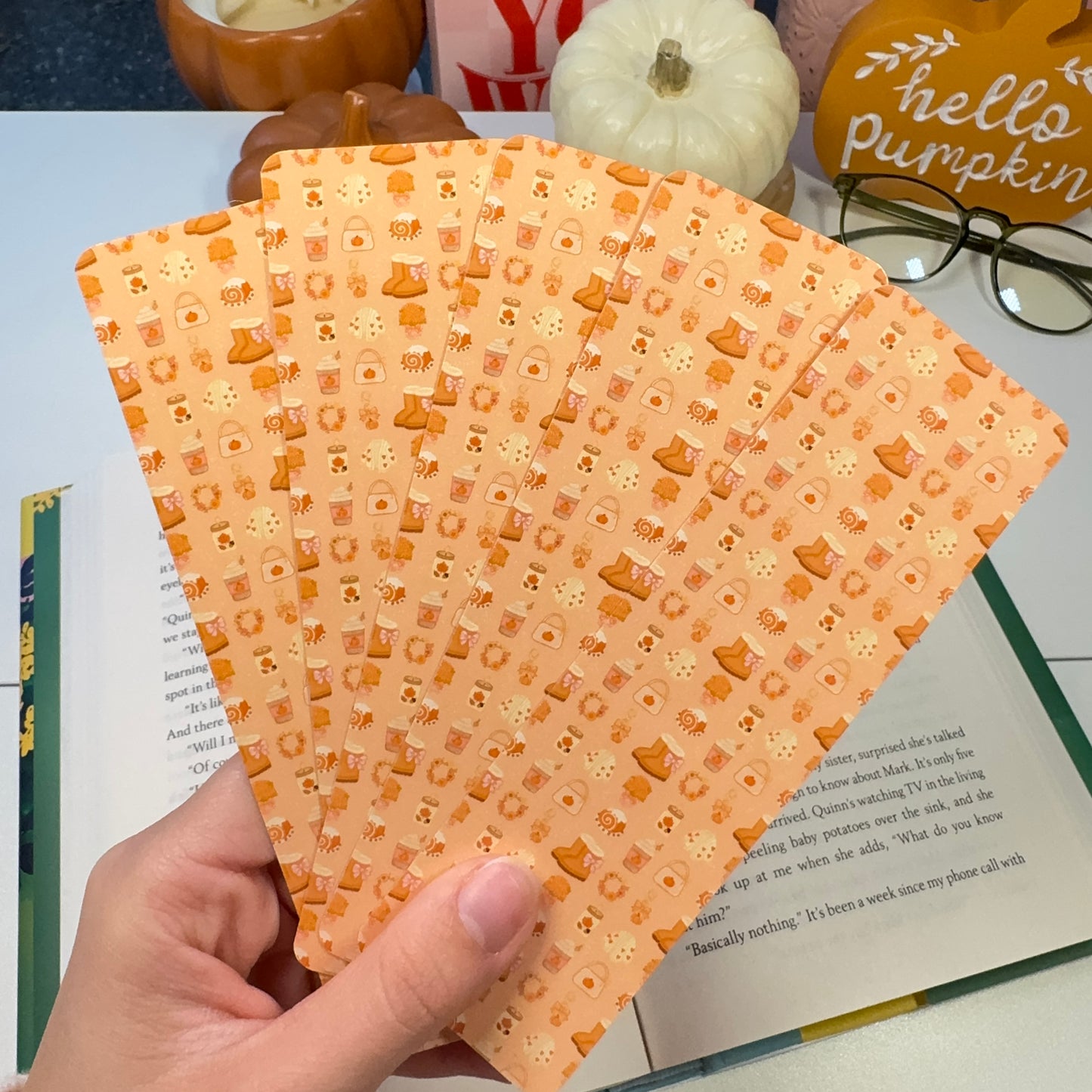 Cozy Autumn Vibes Bookmark 🍂☕🧡