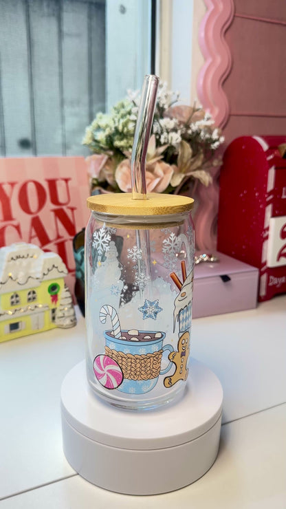 Gingerbread Winter Treats Glass Cup