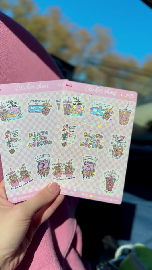 Iced Coffee Girl Sticker Sheet