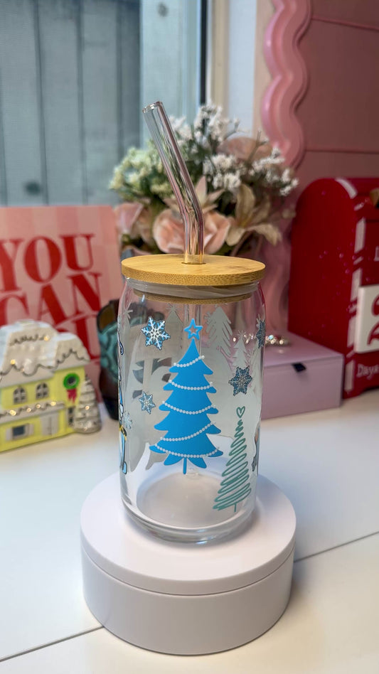 Christmas With My Gnomies Glass Cup