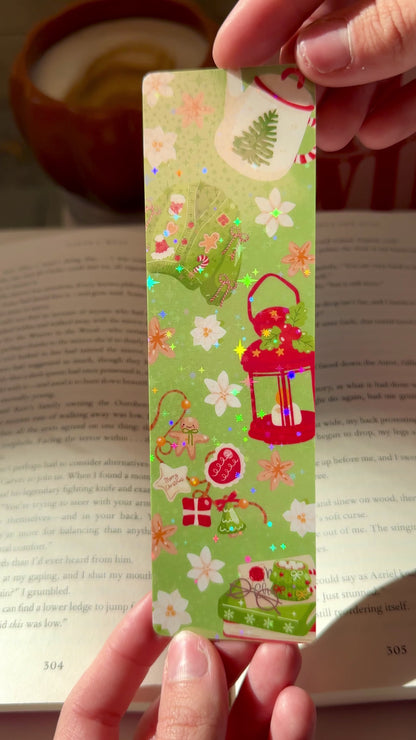 Cozy Green Christmas Bookmark