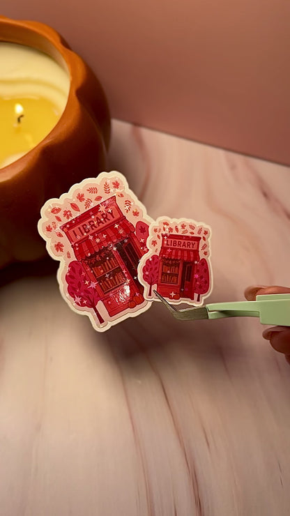 Little Pink Library Sticker 🏠💕