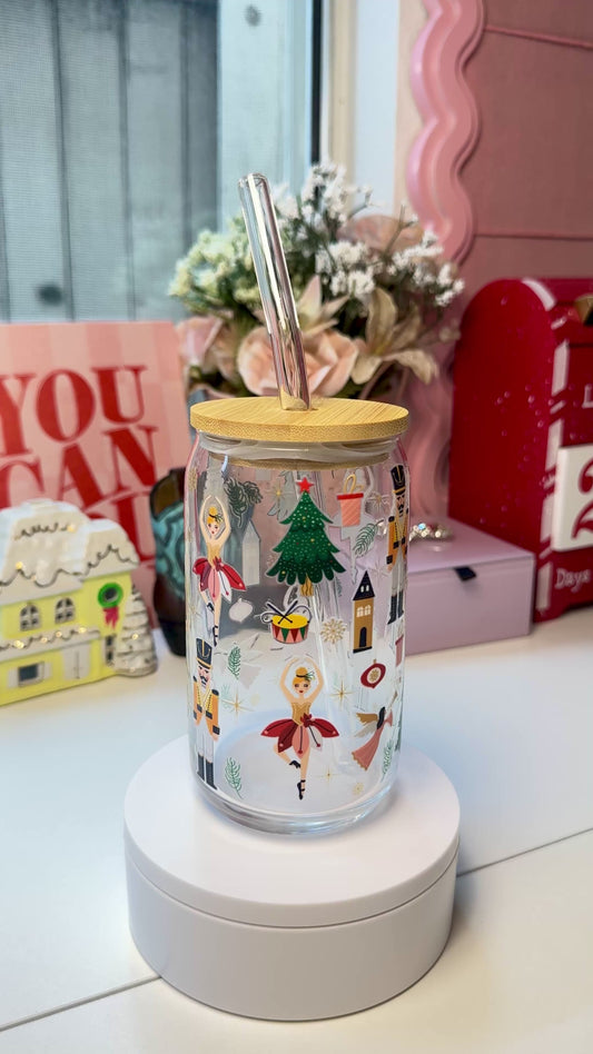 Nutcracker Christmas Ballet Glass Cup