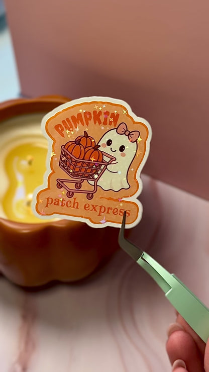 Pumpkin Ghost Express Sticker🎃👻