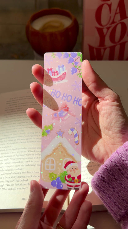 Santa’s Sleigh Bookmark (Pink “Ho Ho Ho”)