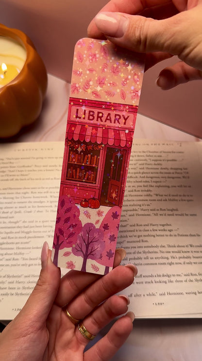 Little Pink Library Bookmark 🏠💕
