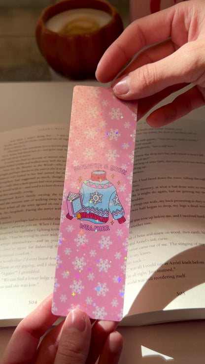 Sweater & Book Weather Bookmark