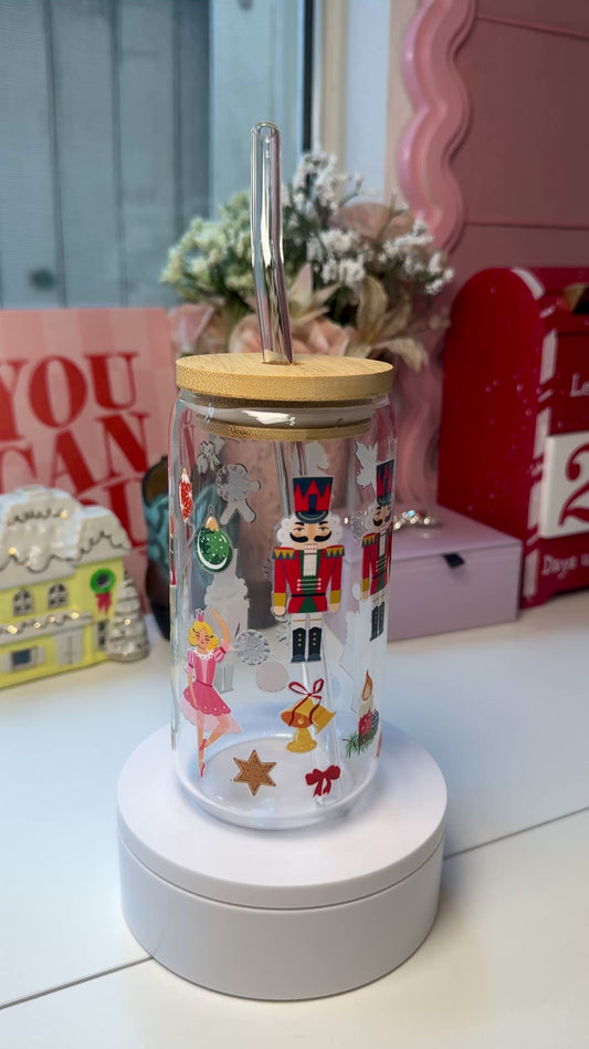 Winter Nutcracker Parade Glass Cup