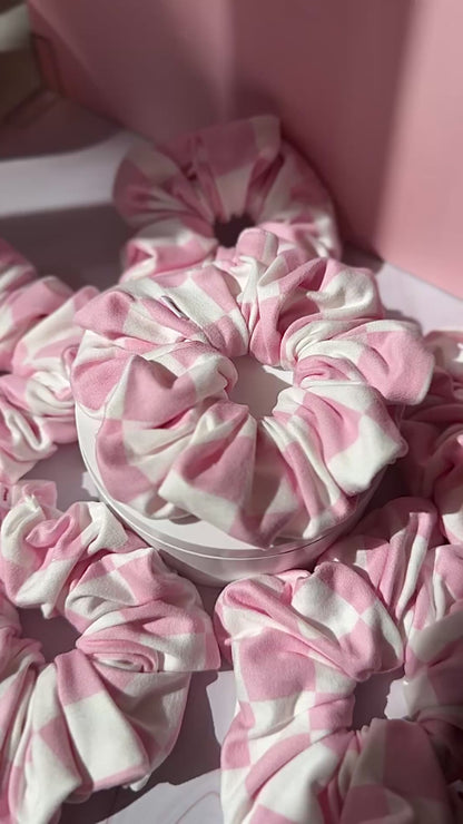 Pink Gingham Check Scrunchie 🎀✨