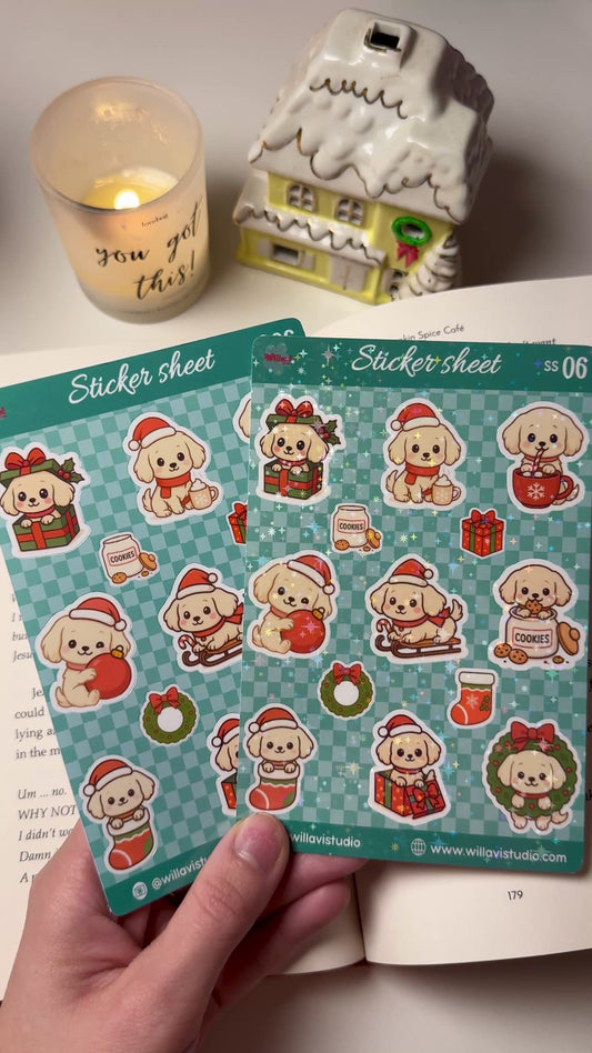 Christmas Puppy Sticker Sheet