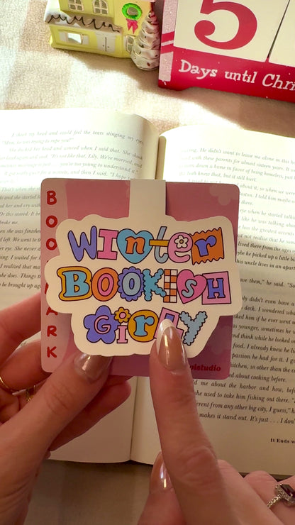 Winter Bookish Girly Magnetic Bookmark