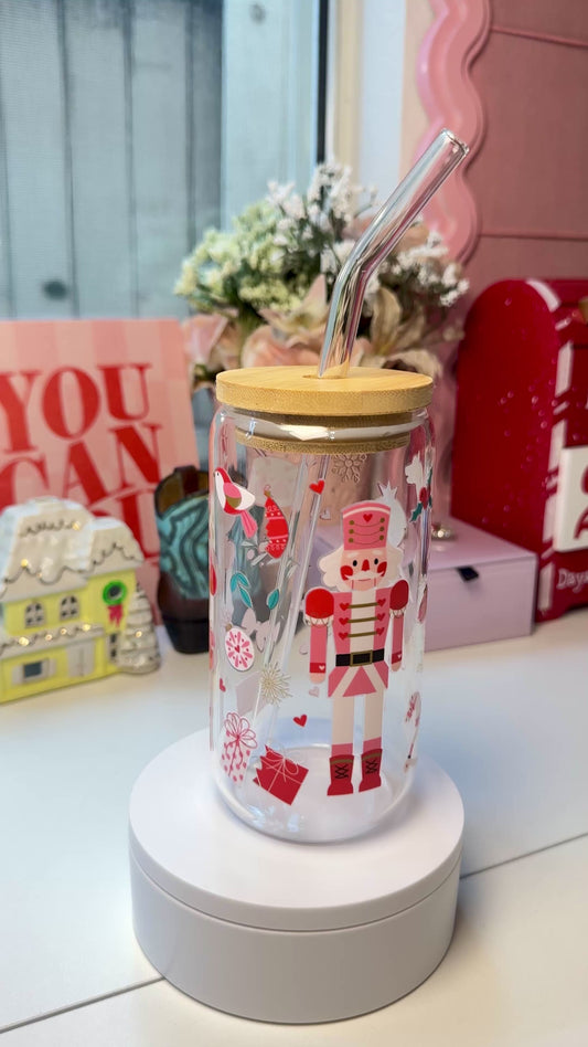 Pink Nutcracker Dream Glass Cup