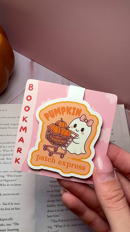 Pumpkin Ghost Express Magnetic Bookmark 🎃👻