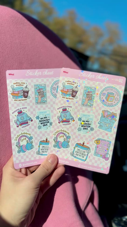 Cozy Bookish Winter Sticker Sheet